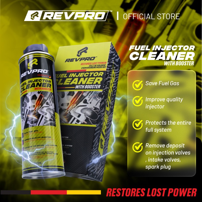 Botol dan kotak RevPro Fuel Injector Cleaner with Booster 350ML