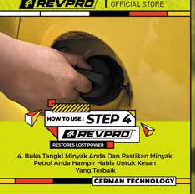 Langkah 4 — buka tangki minyak dan pastikan paras petrol hampir habis
